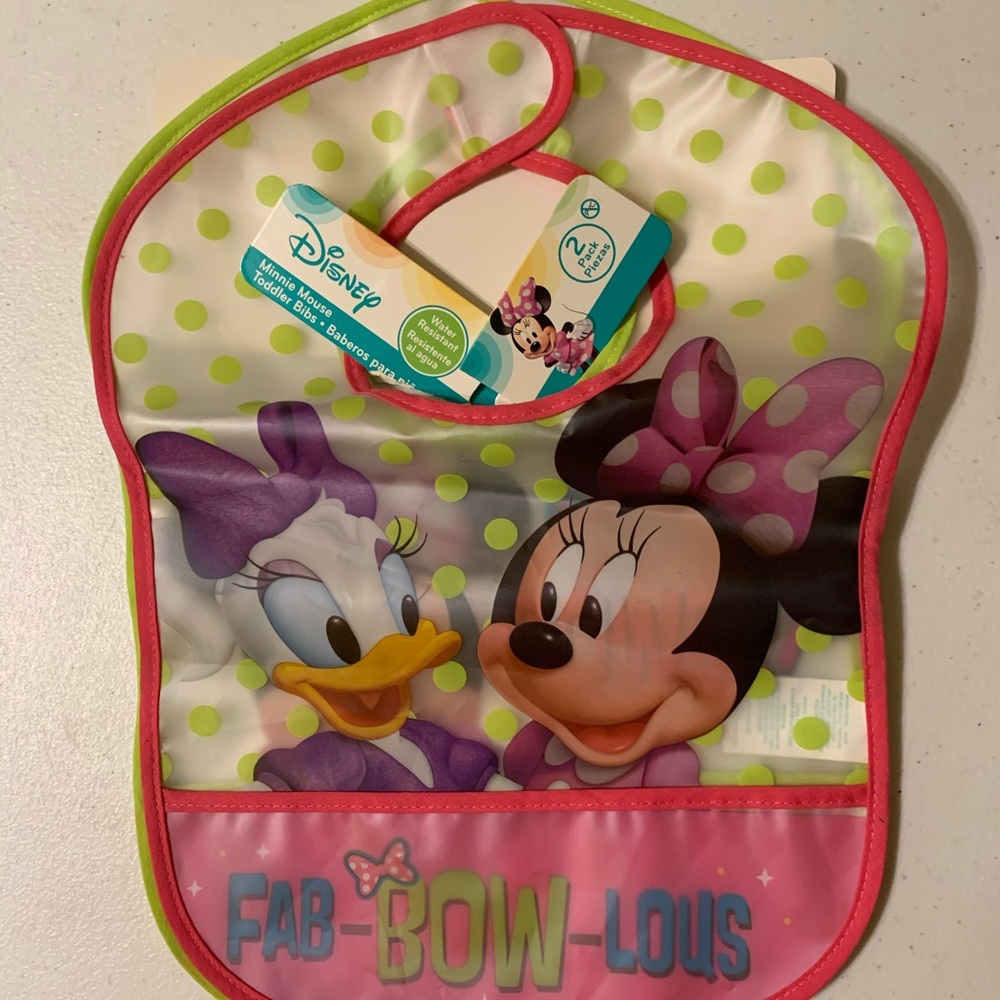 Minnie Mouse Collared Bib for baby 2 in 1 pack